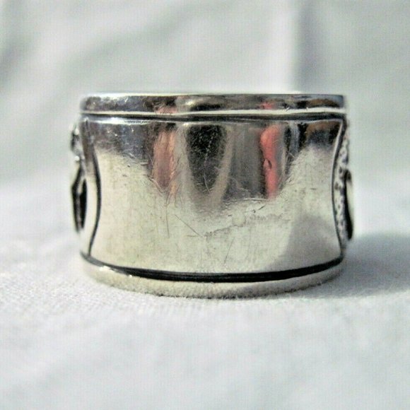 Sterling Silver 9.25 stamped sun, moon and star ring size 9 1/2 euc - Picture 4 of 8